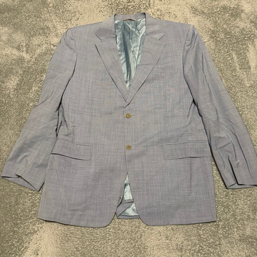 Canali Travel Blazer Mens 46 ? Wool Blue Italy Sport Coat